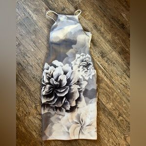 Grey flower homecoming dress